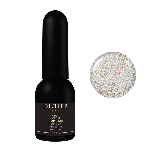 Gel polish Top coat no wipe "Didier Lab", Pop Star, No2