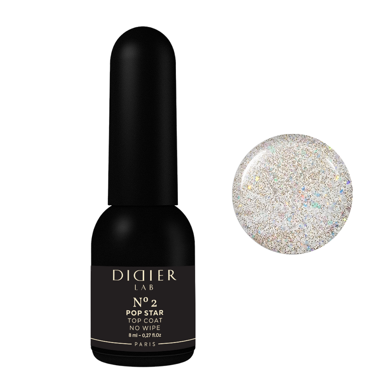 Gel polish Top coat no wipe "Didier Lab", Pop Star, No2