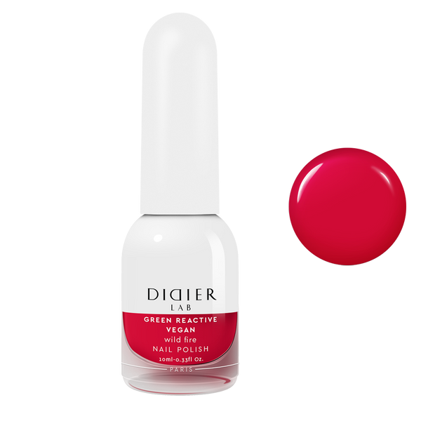 Green reactive, vegan nail polish "Didier Lab", wild fire, 10ml