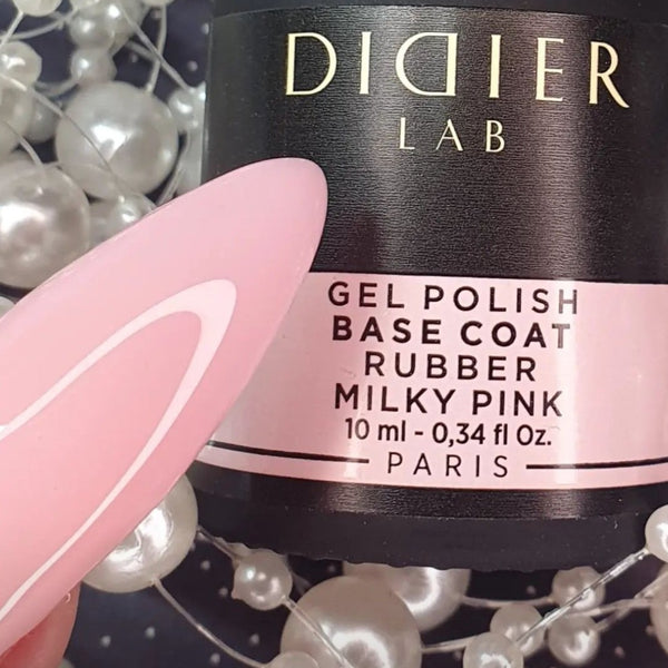 Rubber base coat, milky pink, 10ml